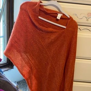 Burnt orange poncho